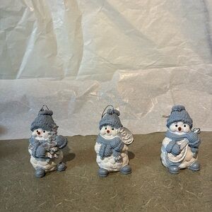 Vintage Snow Buddies Bundle of 3 Snowman Ornament/Figurines